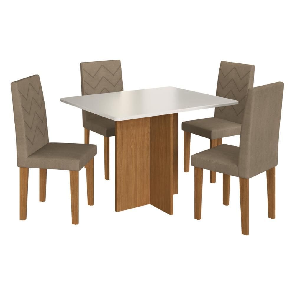 Conjunto Mesa de Jantar 110cm com 4 Cadeiras Multimóveis CR50208