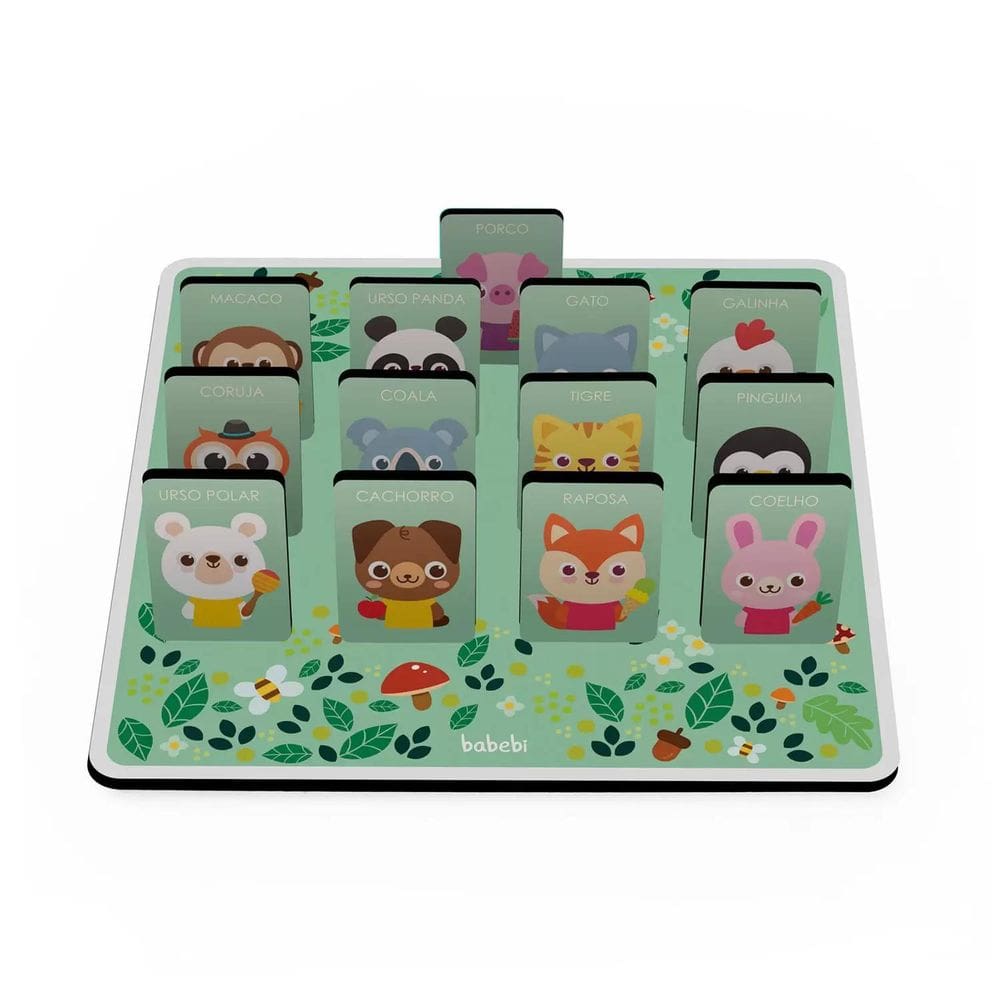 Quem Está Aí Bichos Fofos Jogo Tabuleiro Criança Adivinhar