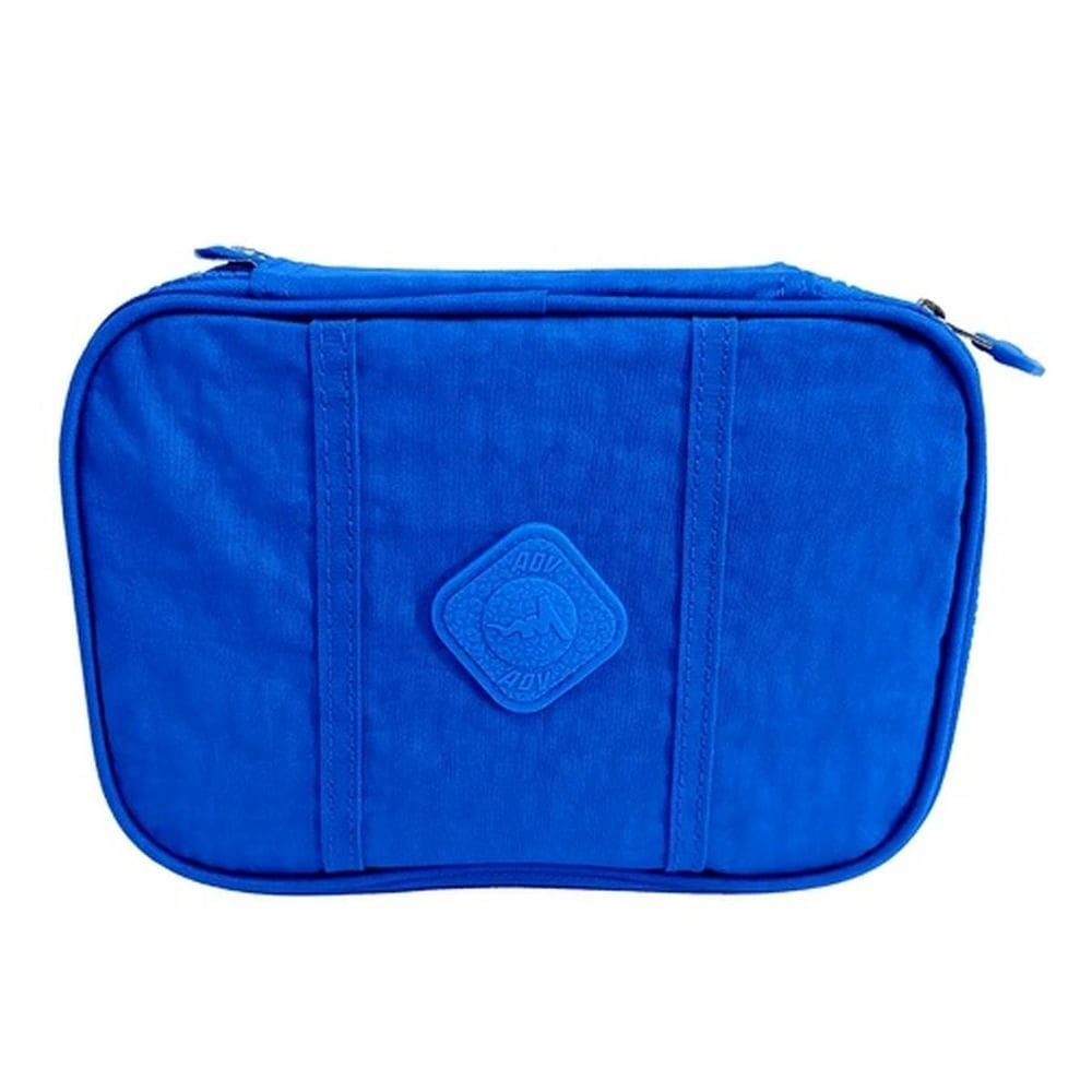 Estojo Box Escolar Azul Luxcel Com Zíper Duplo Resistente