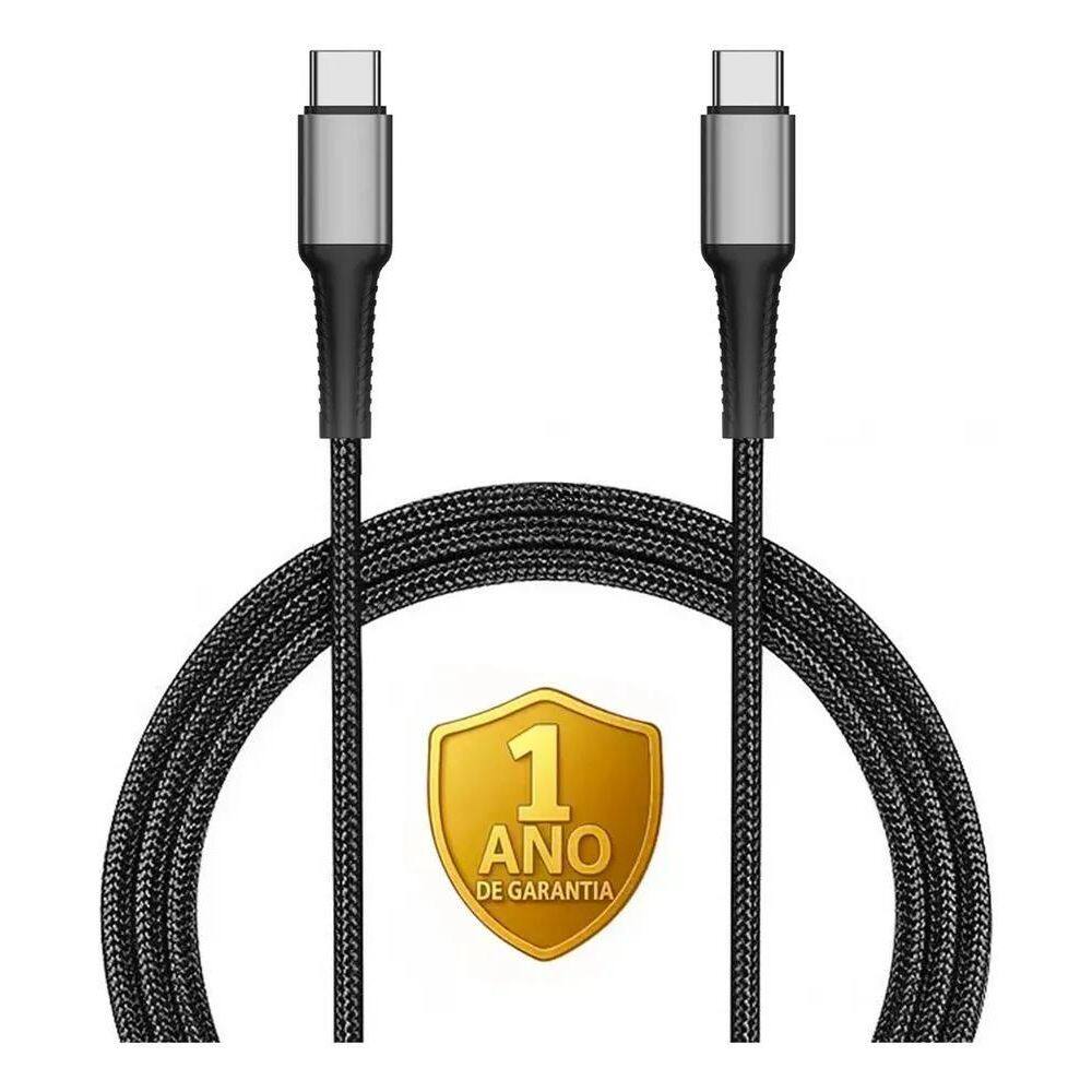 5X Cabo Turbo Tipo- C Duplo Nylon Trançado Reforçado 60W Qc