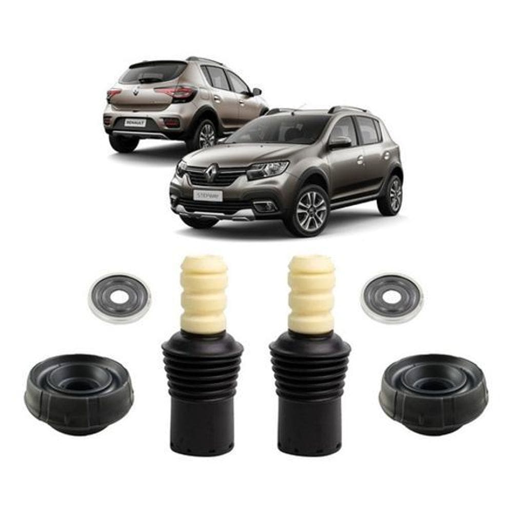 2 Kit Coxim Batente Rolamento Dianteiro Sandero 2007 2008 09