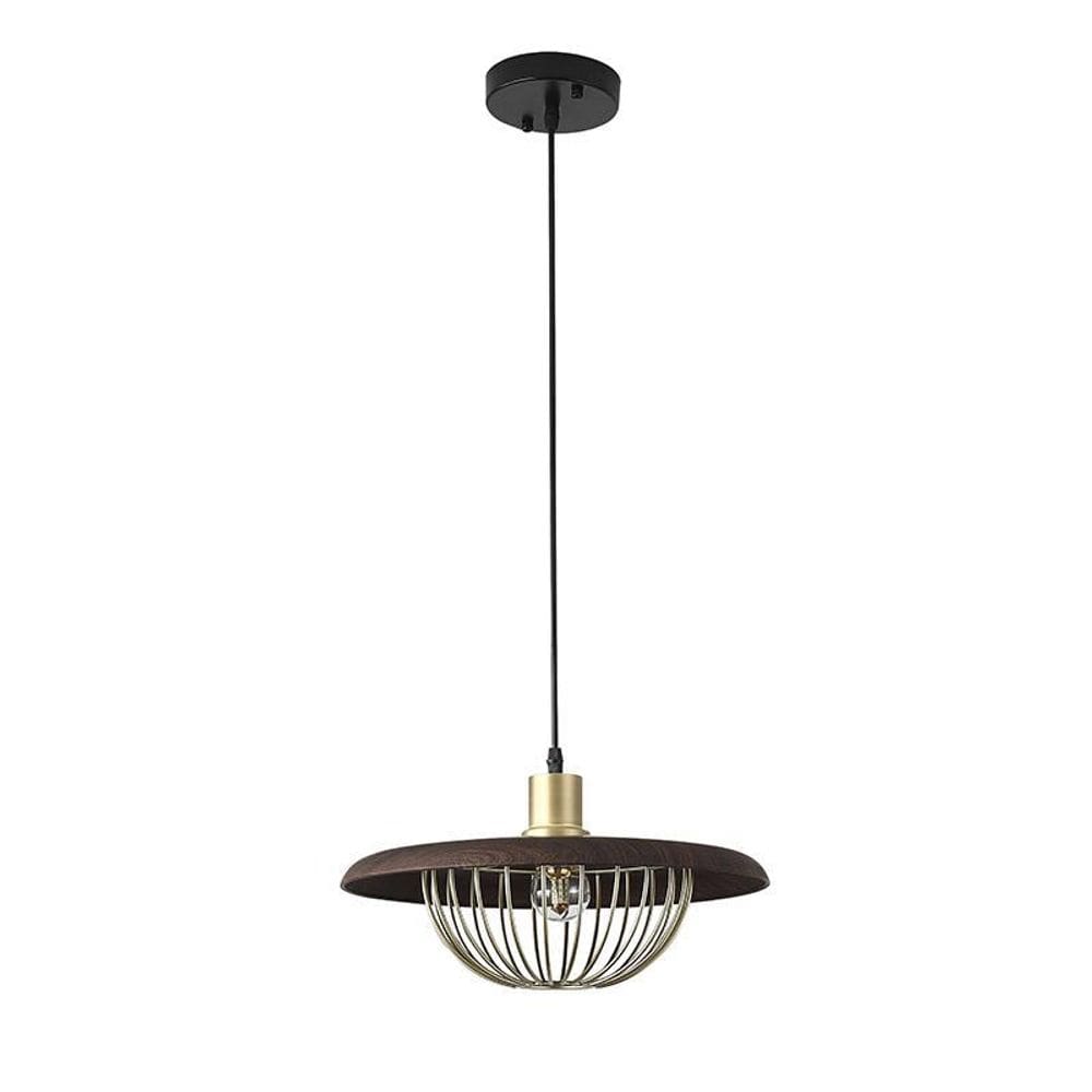 Lustre Pendente Nordecor Tomer Castanho E27 Bivolt