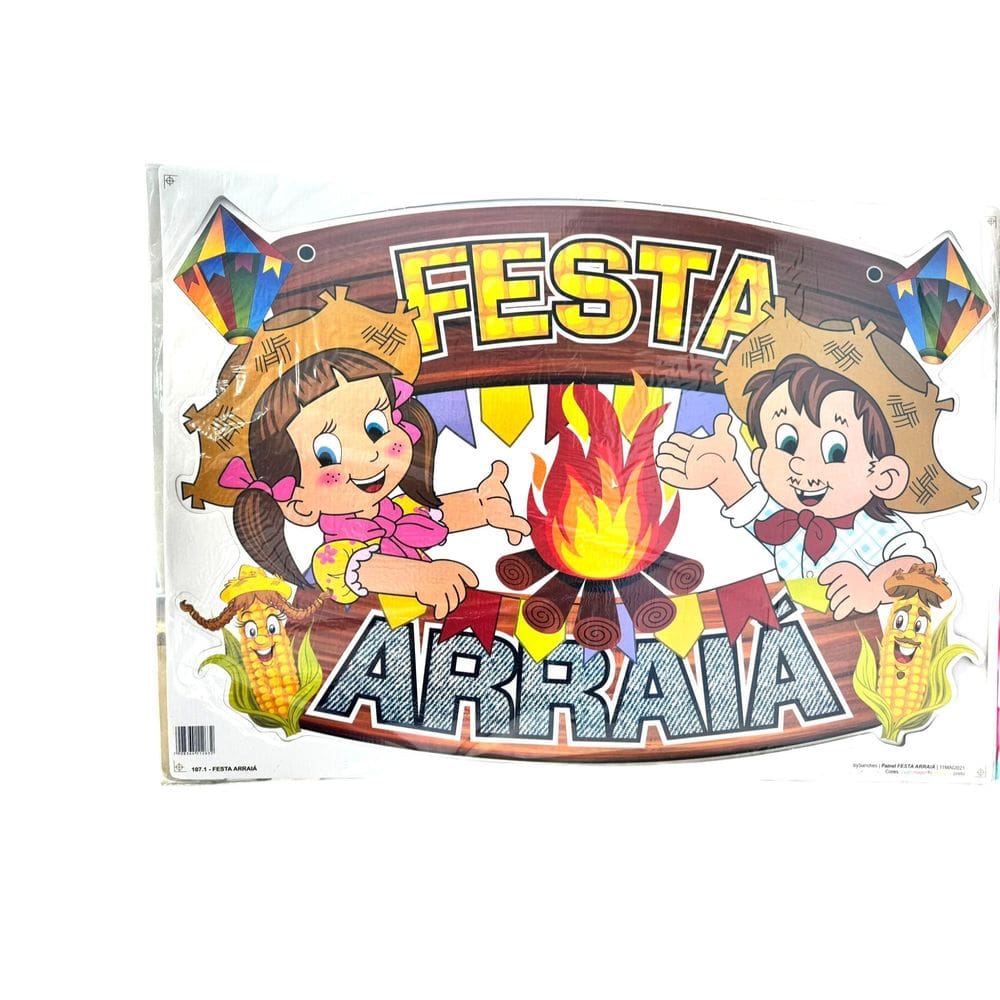 Decoração Festa Junina Painel De Parede Cartonado 70X50Cm