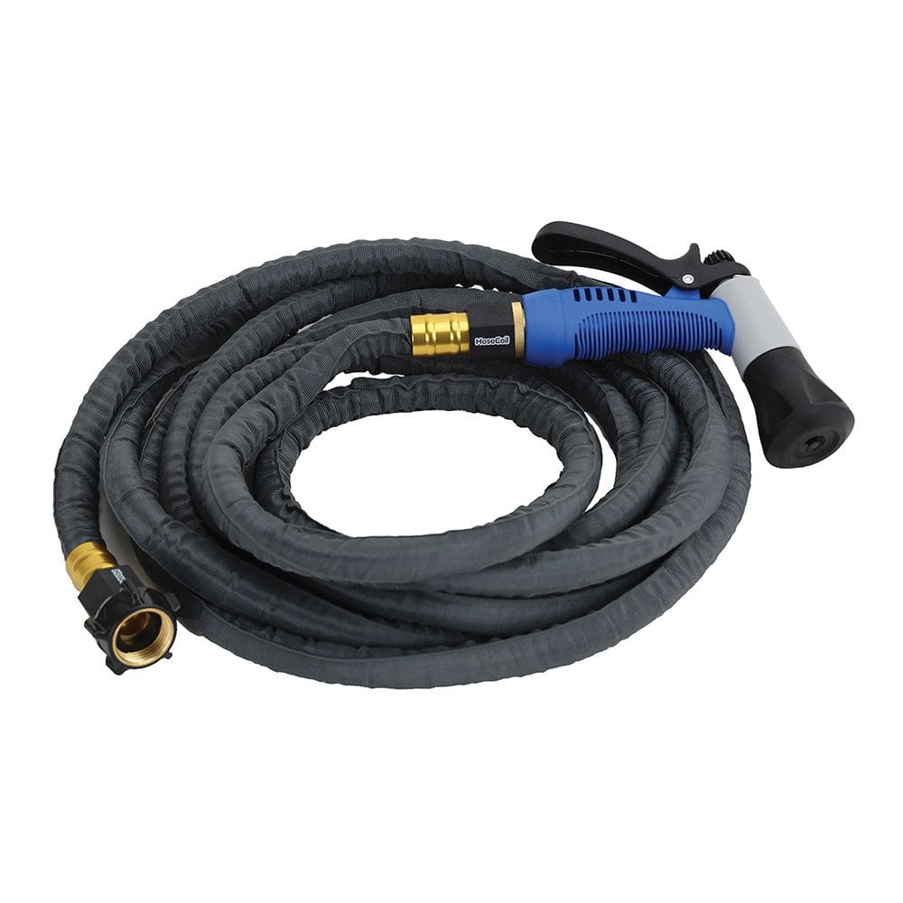 Kit de mangueira HoseCoil Stainless Steel PRO 20 pés com amortecedor de barco