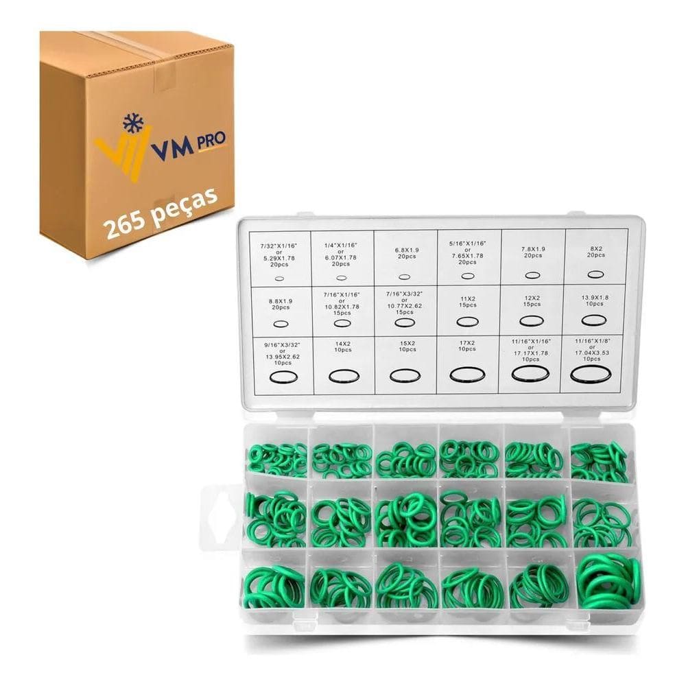 10X Caixa Anel Oring Ar Condicionado Automotivo 265 Peças 18
