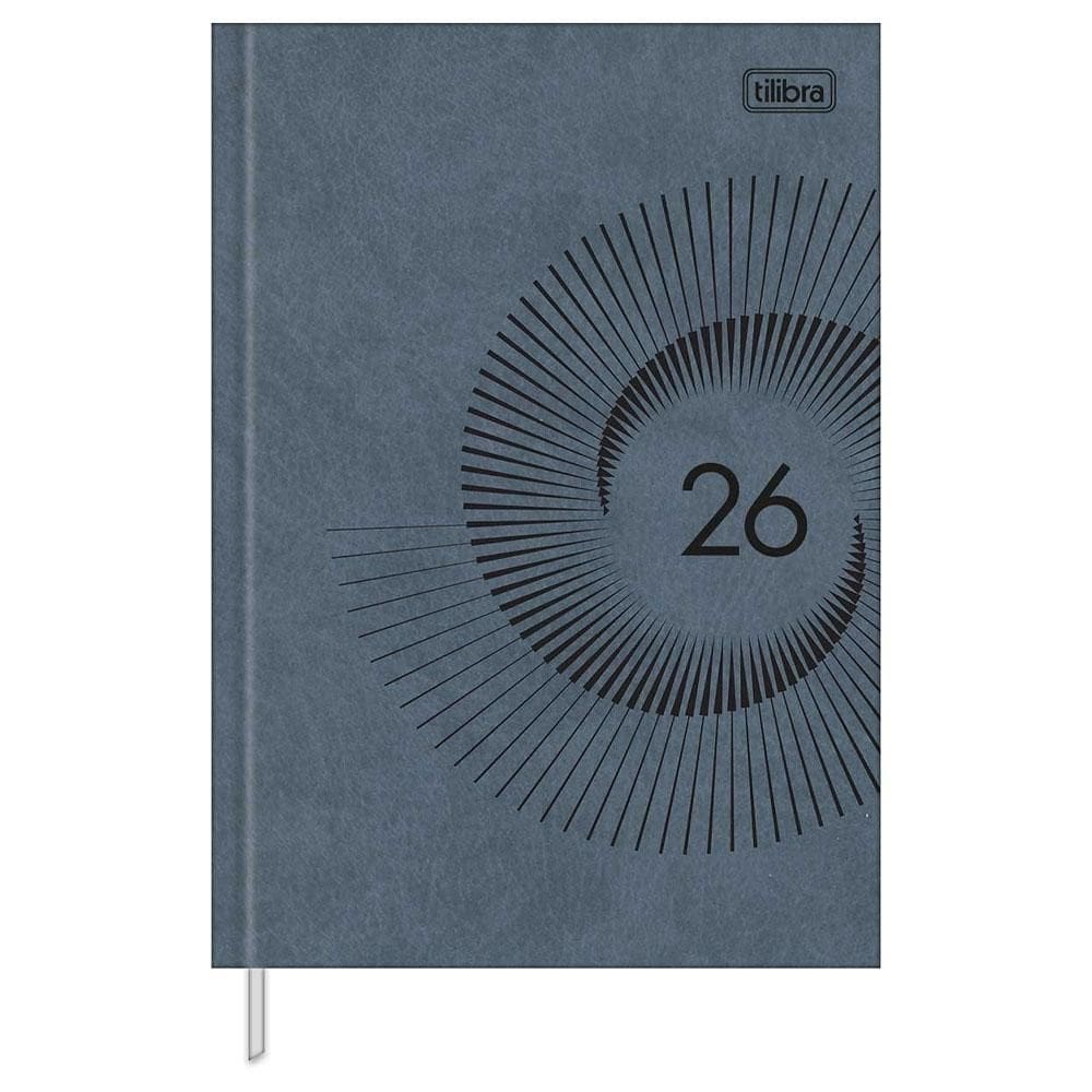 Agenda Diária 2026 Costurada M6 Prátika Cinza Tilibra