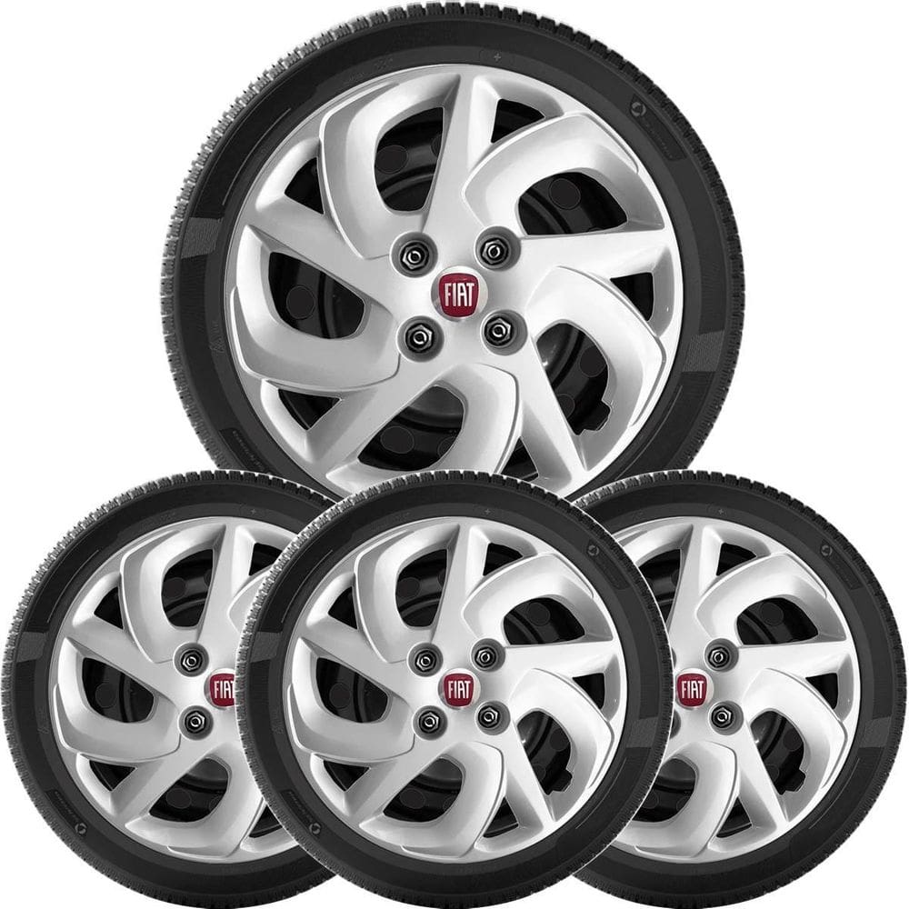 Jogo 4X Calota Fiat Palio Uno Siena Aro 14 231Cb