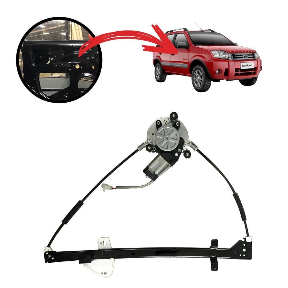Máquina De Vidro Dianteira Direita 4 P Com Motor Ecosport