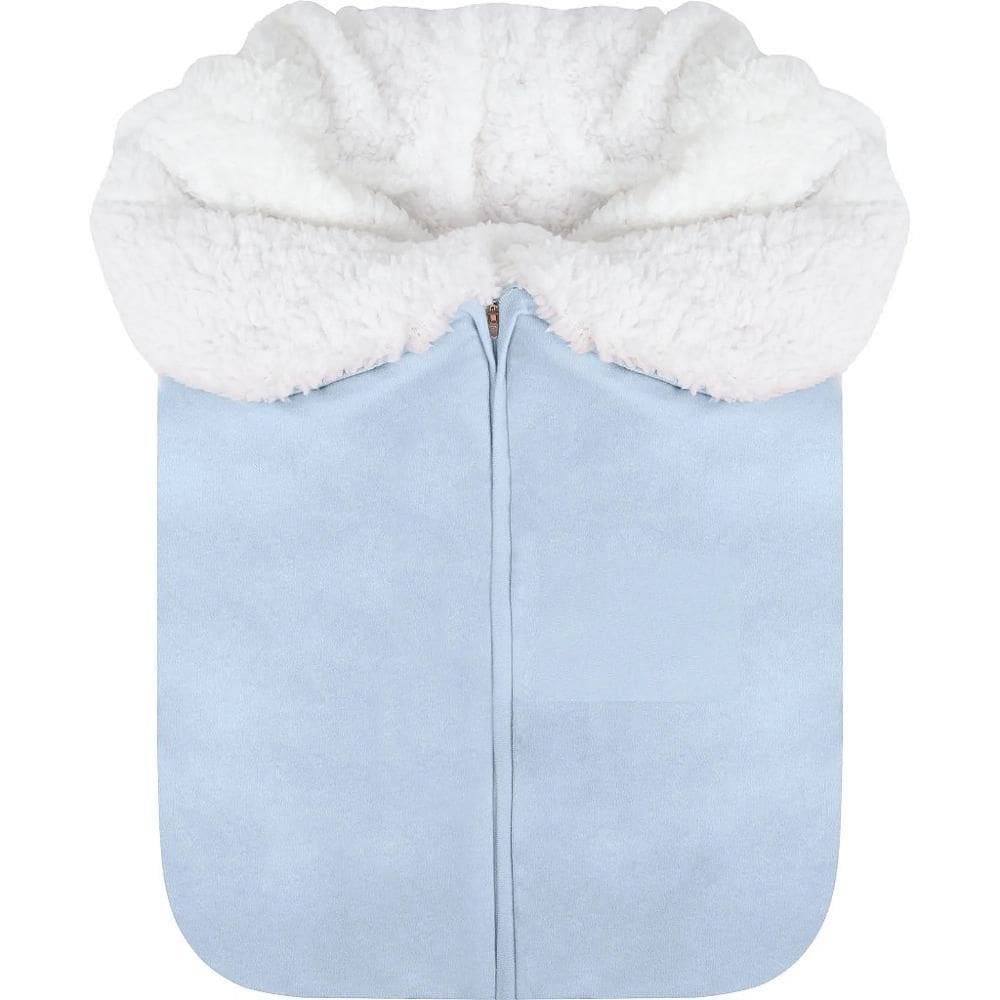 Porta Bebê Hug Forrado Com Lã De Carneirinho Azul Claro