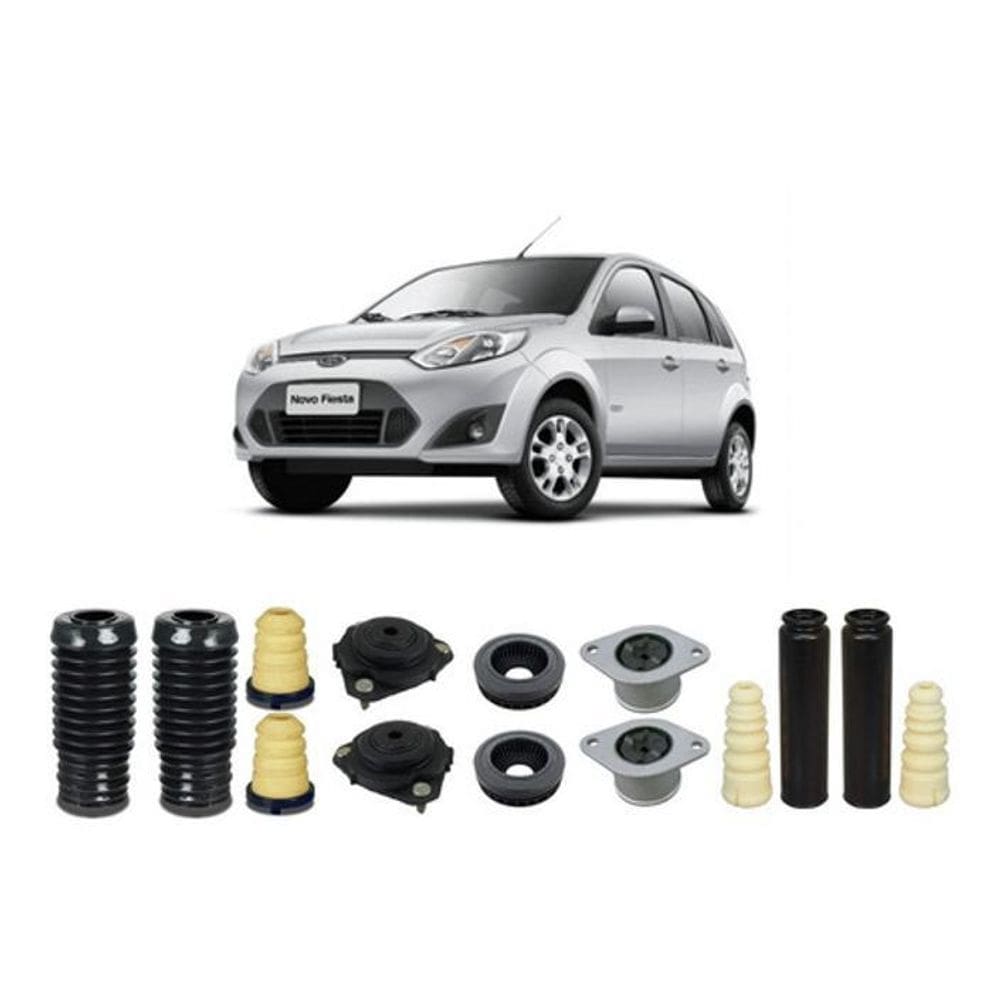 4 Kit Dianteiro Traseiro Fiesta 2011 201 2013 Coxim Batente