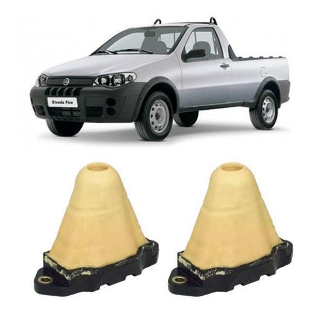 Par Batente De Amortecedor Traseiro Fiat Strada 1998 A 2007
