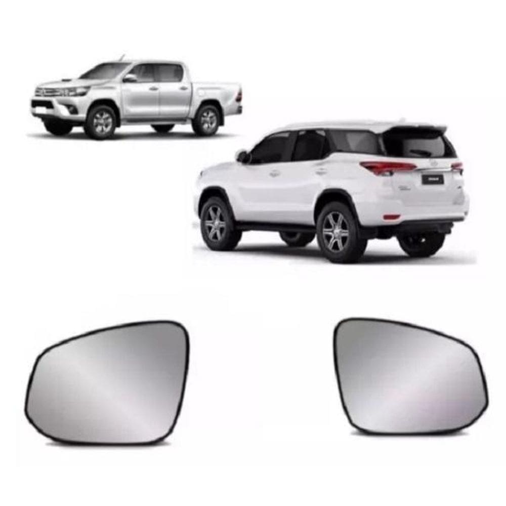 Par Lente Espelho Retrovisor Hilux 2016 Com Base