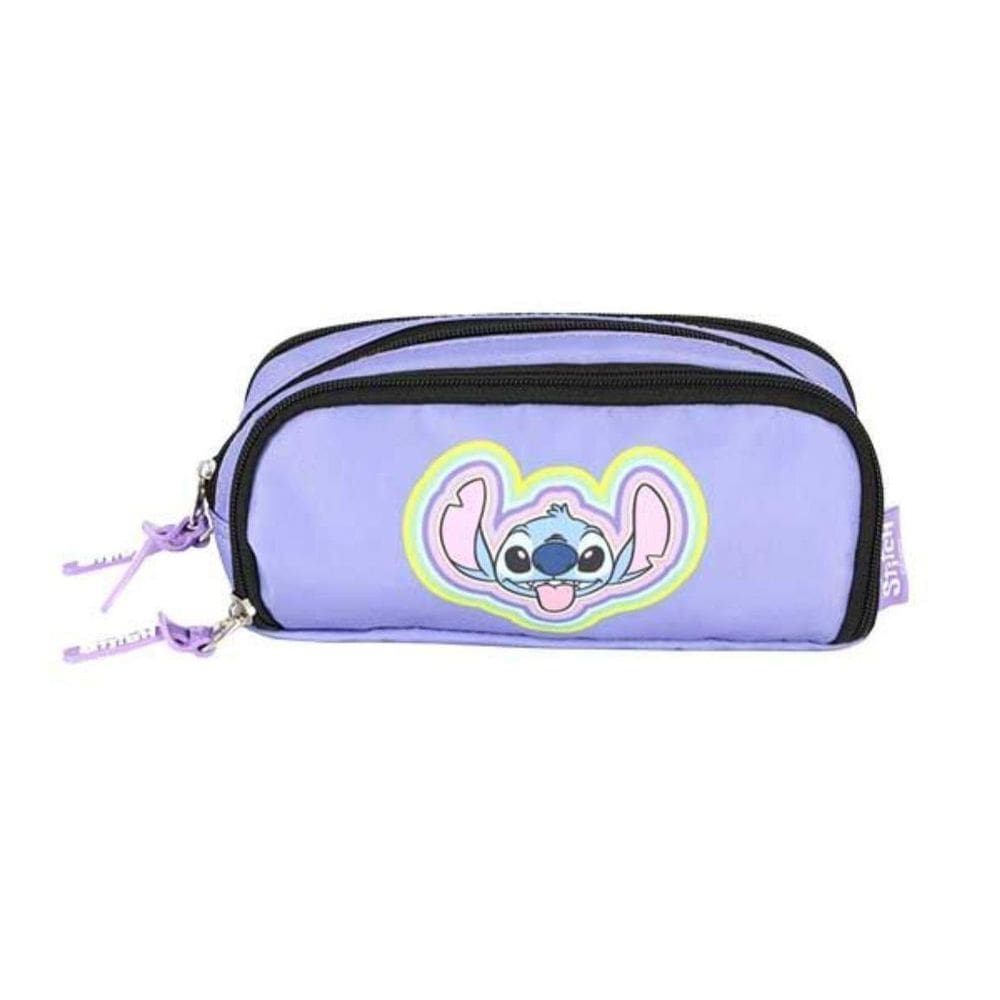Estojo Triplo Lilás Stitch Disney Classics Escolar Infantil