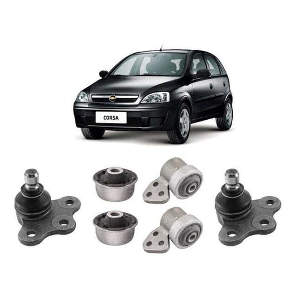 Kit 2 Pivô 4 Bucha Bandeja Dianteira Corsa 2010 11 2012