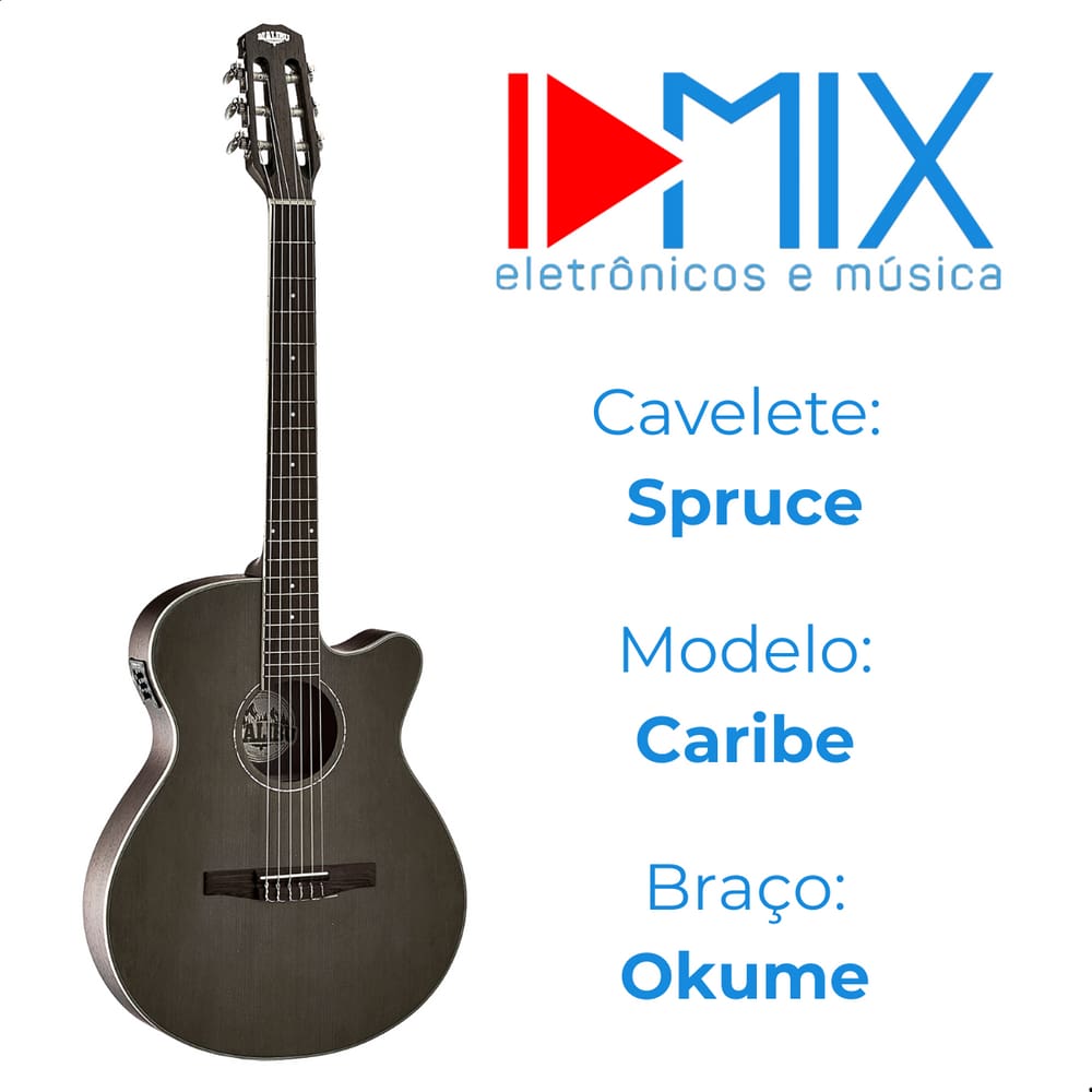 Violão Malibu Elétrico Everest Black Stain