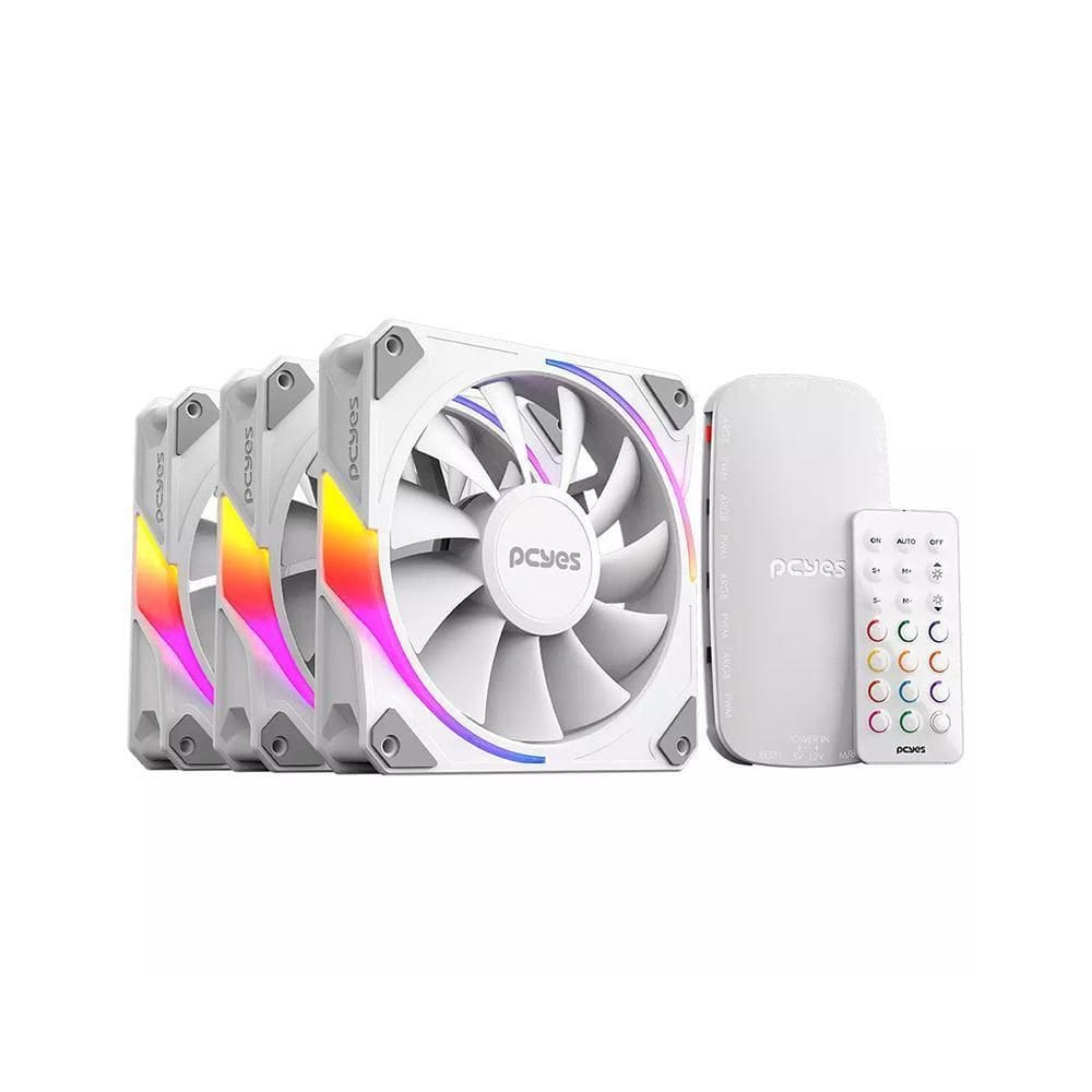 Kit 3 Fans Argb Pcyes Sangue Frio 3 White Ghost 120Mm