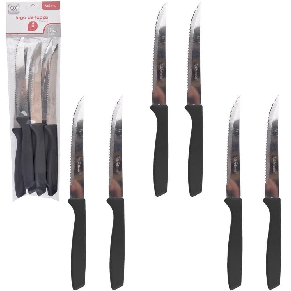 Faca De Mesa De Inox Com Cabo De Plástico Palmas Preto Ox