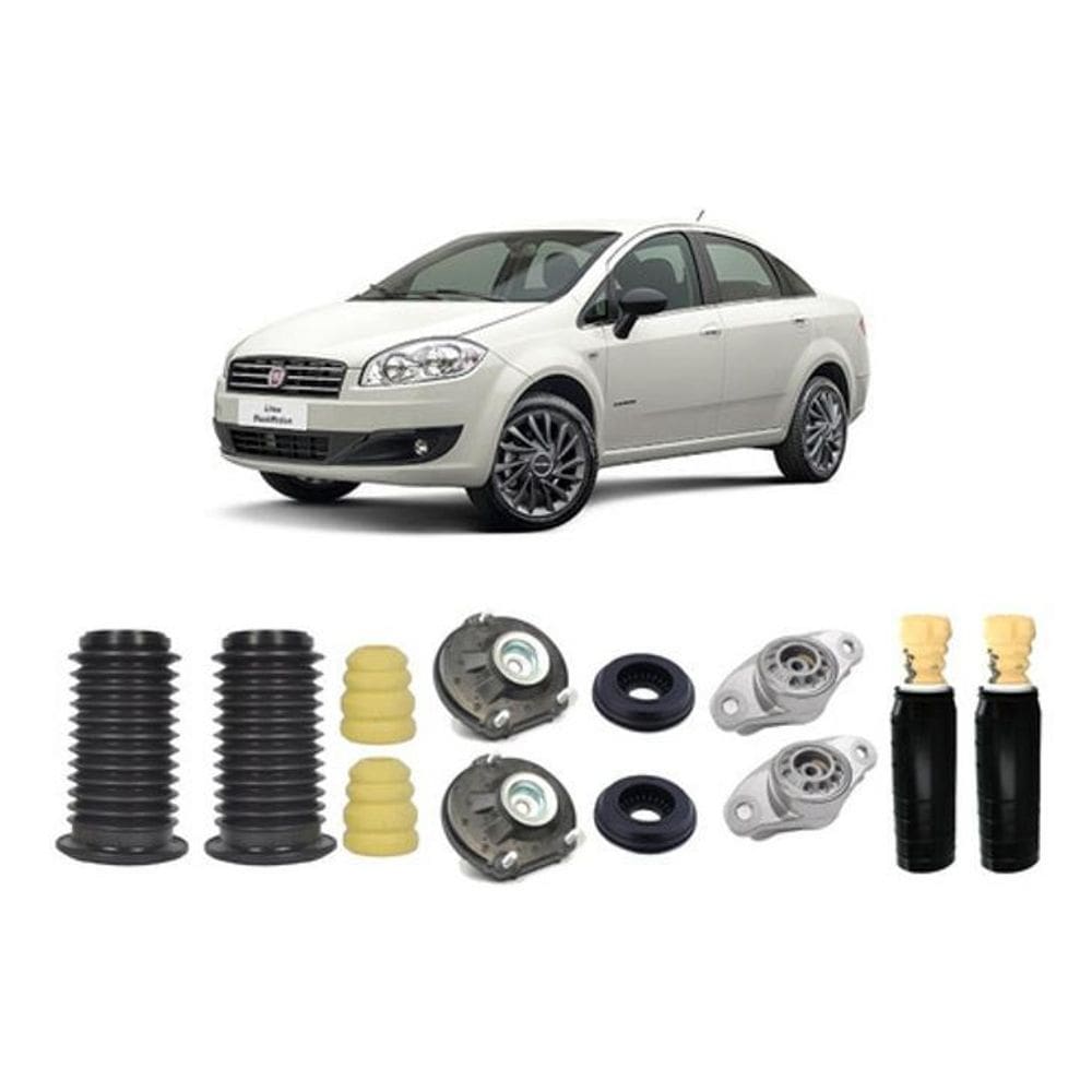 Kit Coxim Batente Dianteiro + Traseiro Fiat Linea 2008/2016