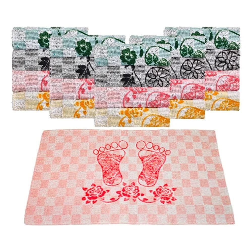 10X Toalha De Piso Kit 10 Tapete De Banheiro Atoalhado Cores