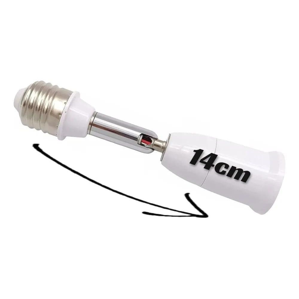 10X Soquete Bocal Prolongador Articulado Lampada E27 - 140Mm