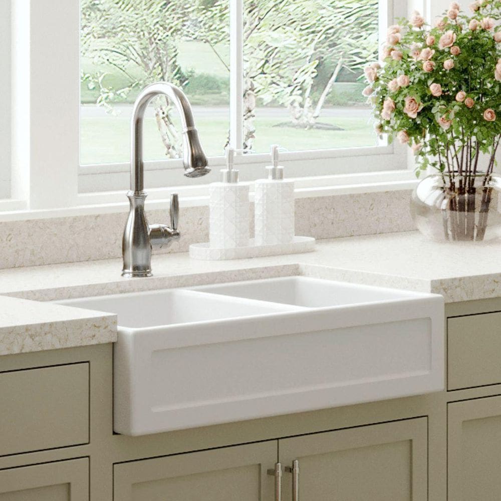 Cuba Cozinha Farm Sink Dupla Quadratta 77 Cm - Branco