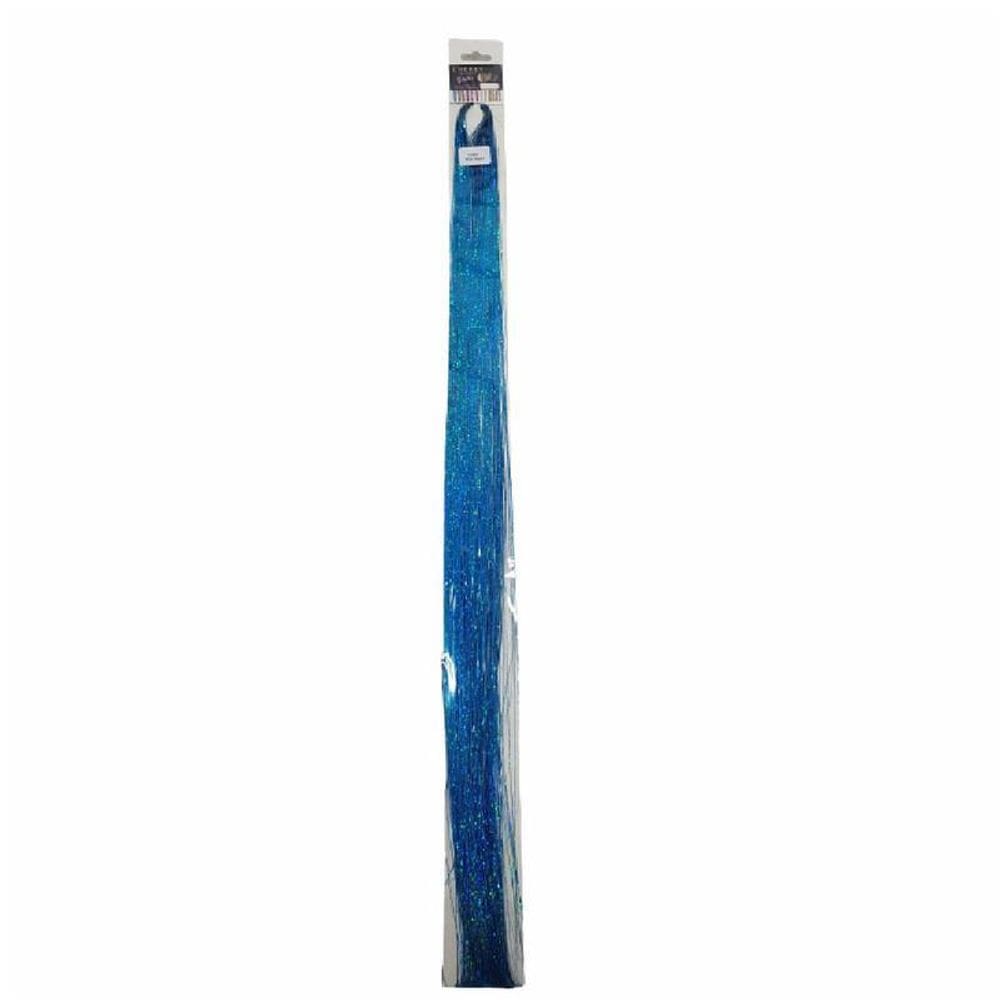 Aplique Para Cabelos Gliter Colorido 1 Par - Laser Azul Agua