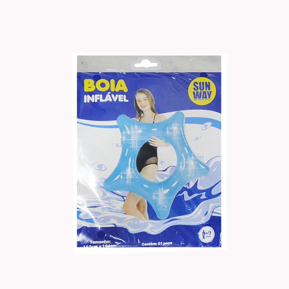 Boia Circular Inflavel Estrela Gliter 110X106Cm
