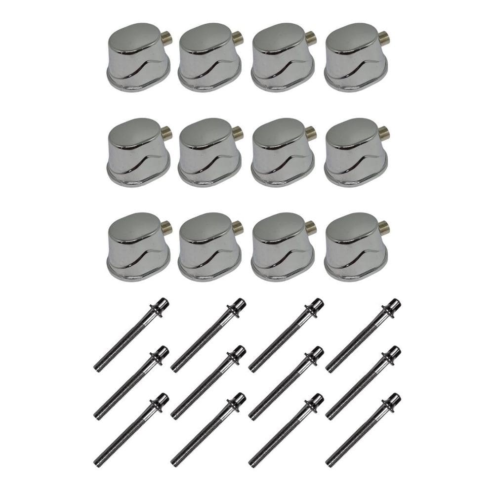 Kit 12 Canoas Tom Caixa Cromo 19.4 + 12 Parafusos 51X 6Mm M6