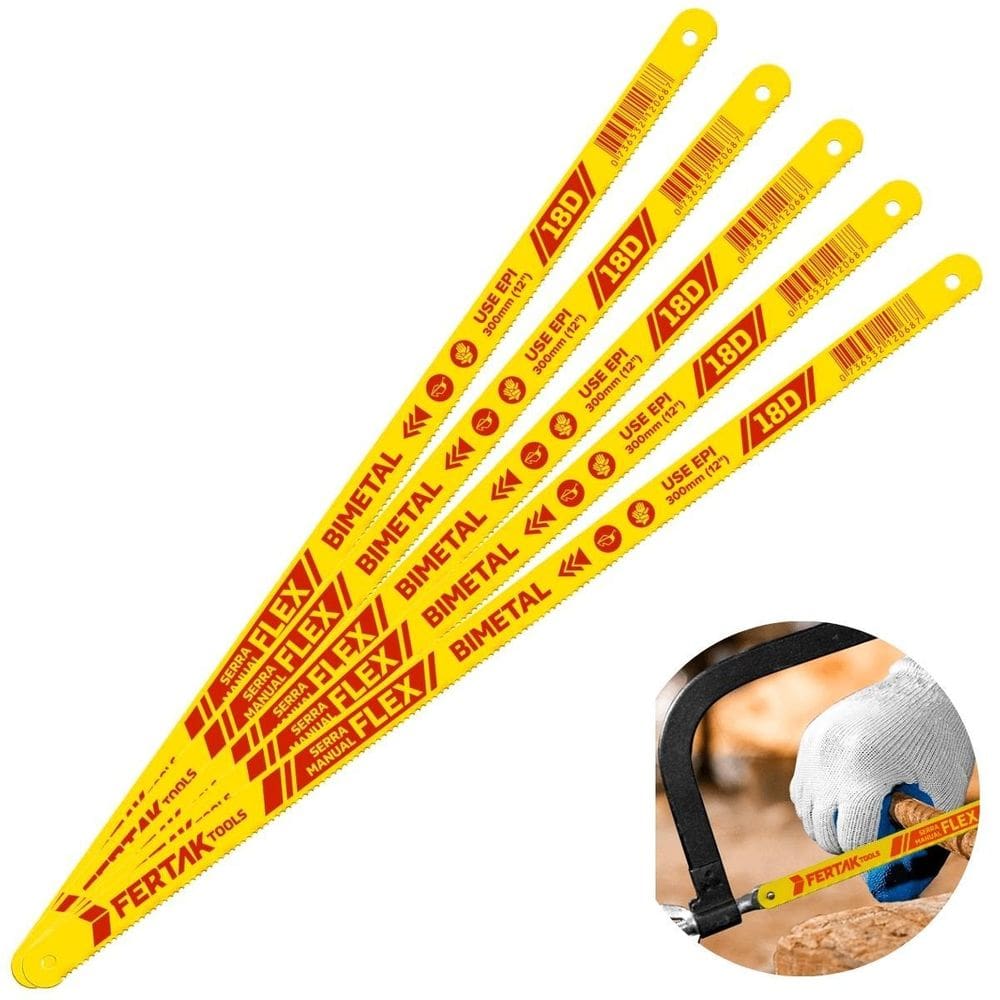 Lâmina Arco De Serra 18 Dentes 12 Bimetal Kit 50 Un