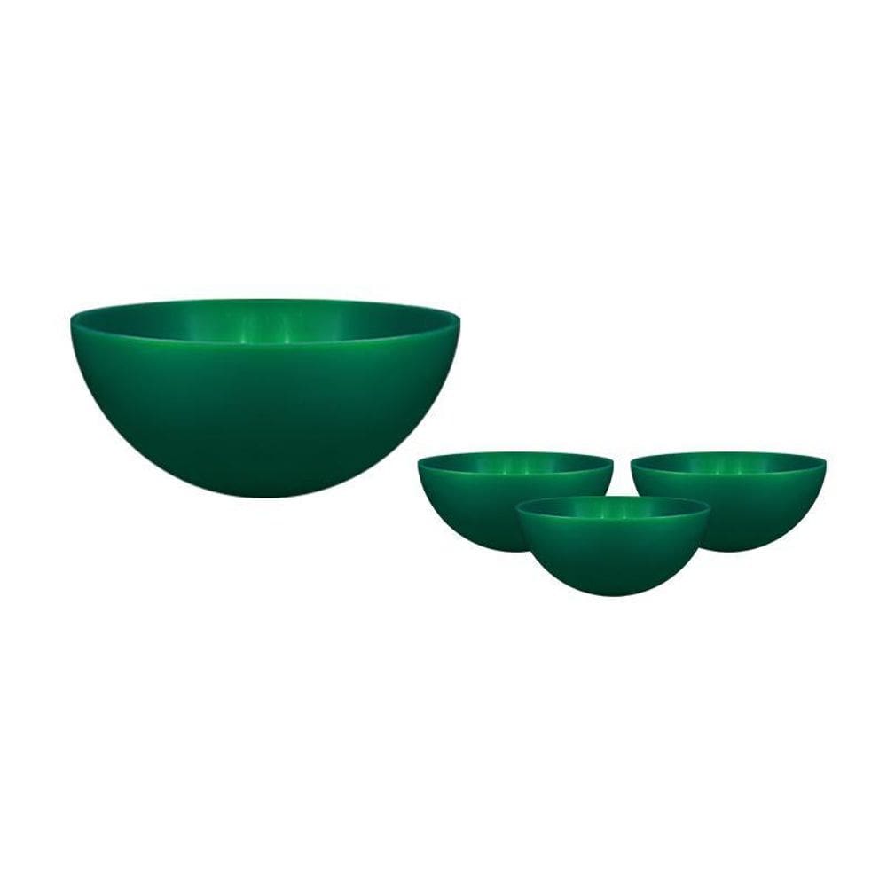 Kit 4 Mini Bowl Verde 240Ml Plástico Premium
