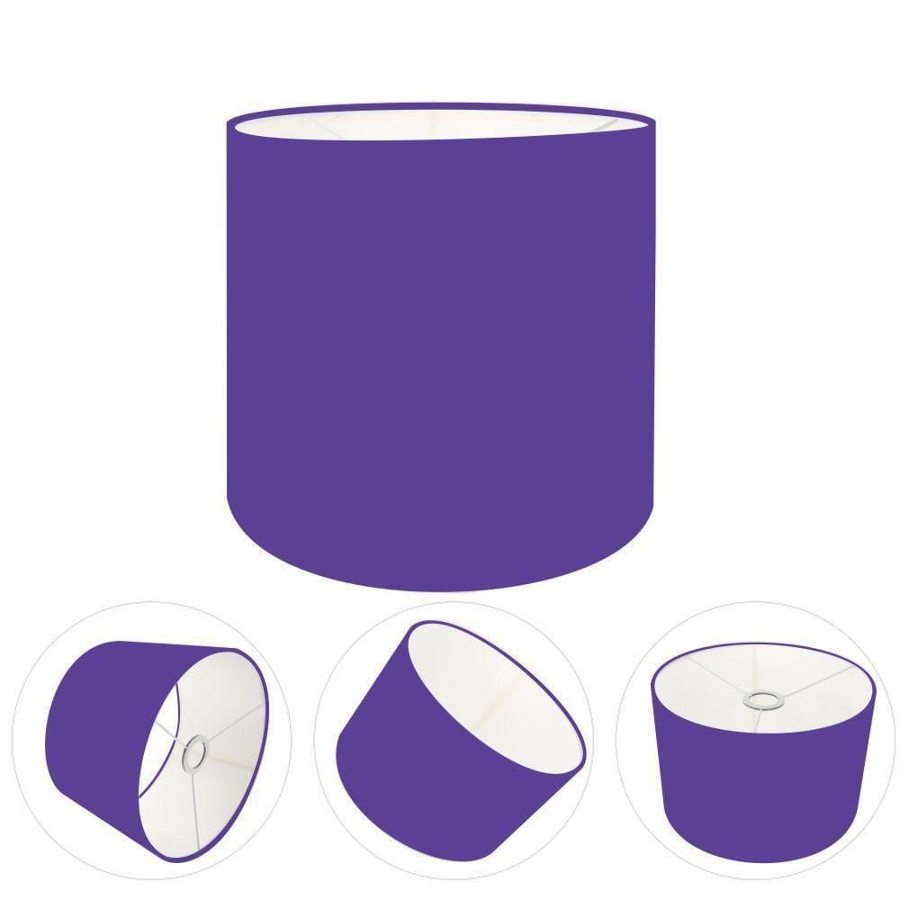Cúpula Abajur Cilíndrica Cp-7014 ø35x21cm Roxo