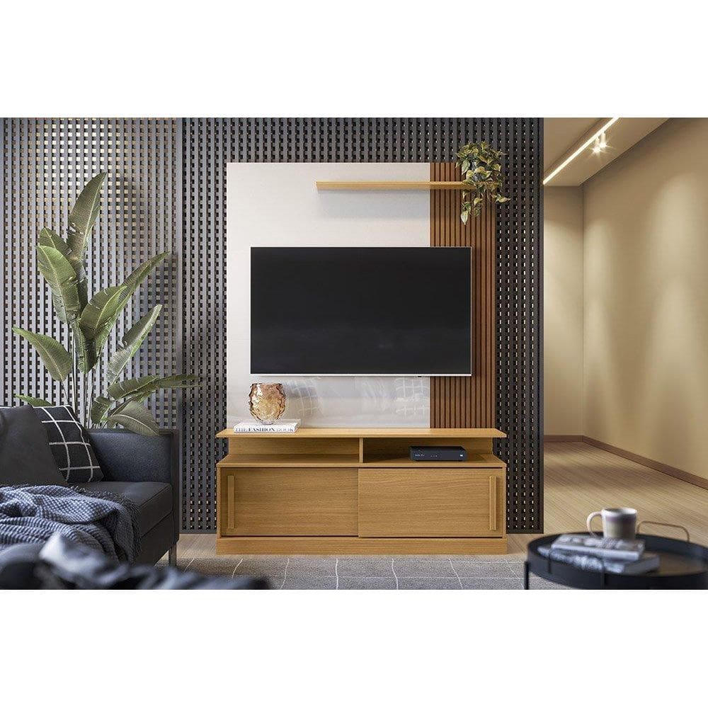 Home p/ TVs até 55” Chicago Tauari Rip./Off Perolizado - Lukaliam