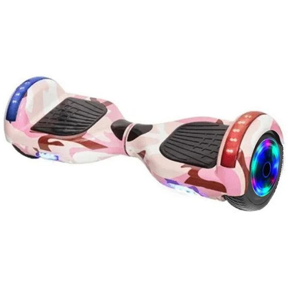Hoverboard Overboard Skate Elétrico Led Rosa Camuflado