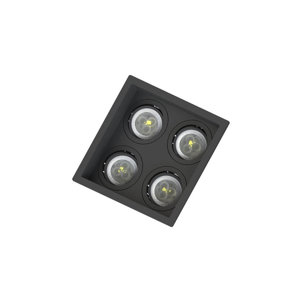 Spot Embutir Recuado Save Energy 4 Lâmpadas Bivolt Preto