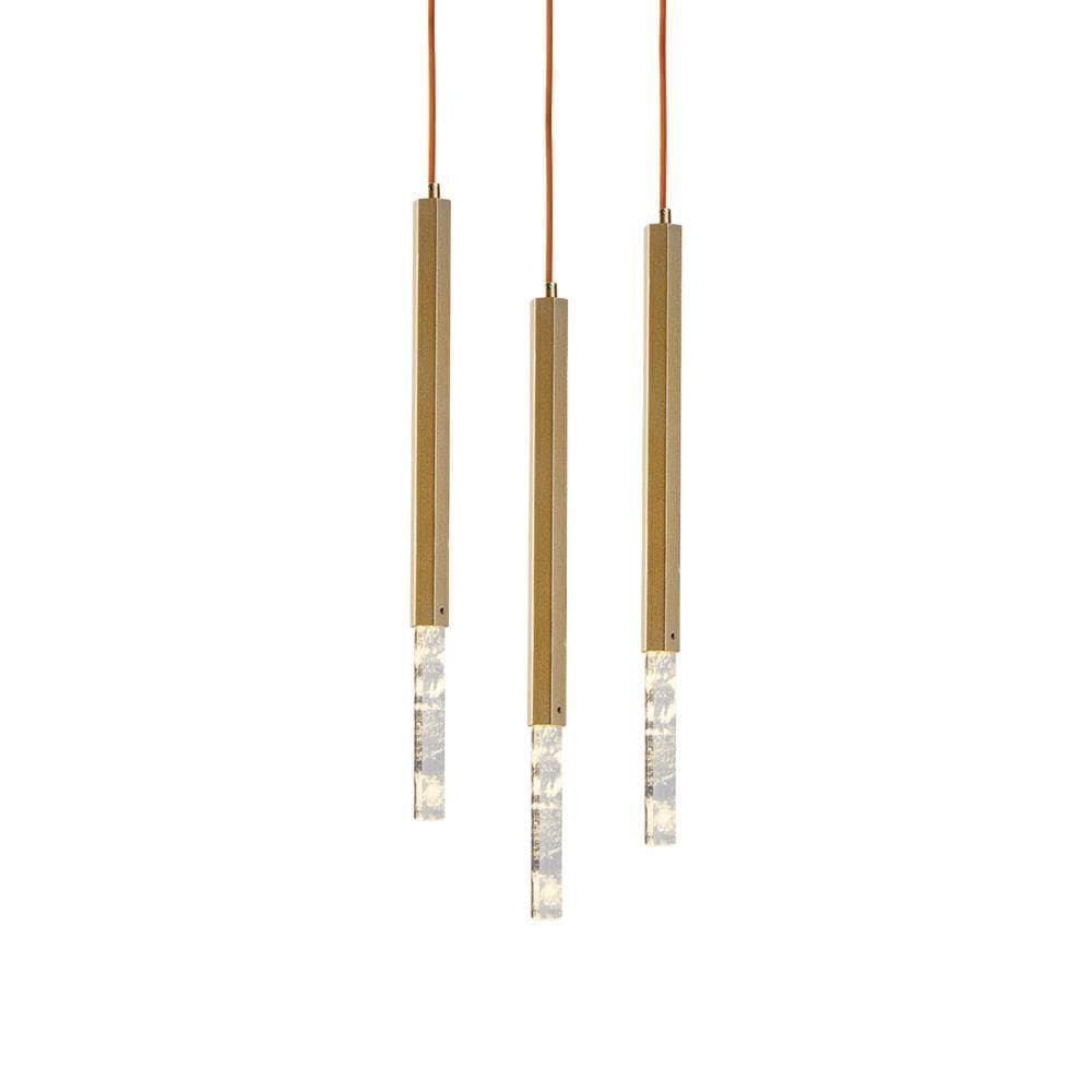 Lustre Pendente Dourado Fosco LED 9W 3000K 435x250x250mm