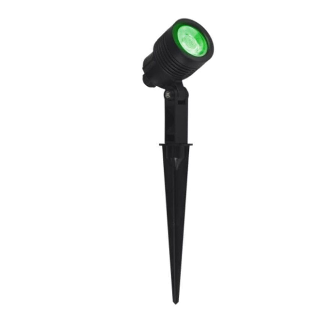 Kit 03 Espeto Spot Elétrico Jardim Led 3W Luz Verde Ecoforce