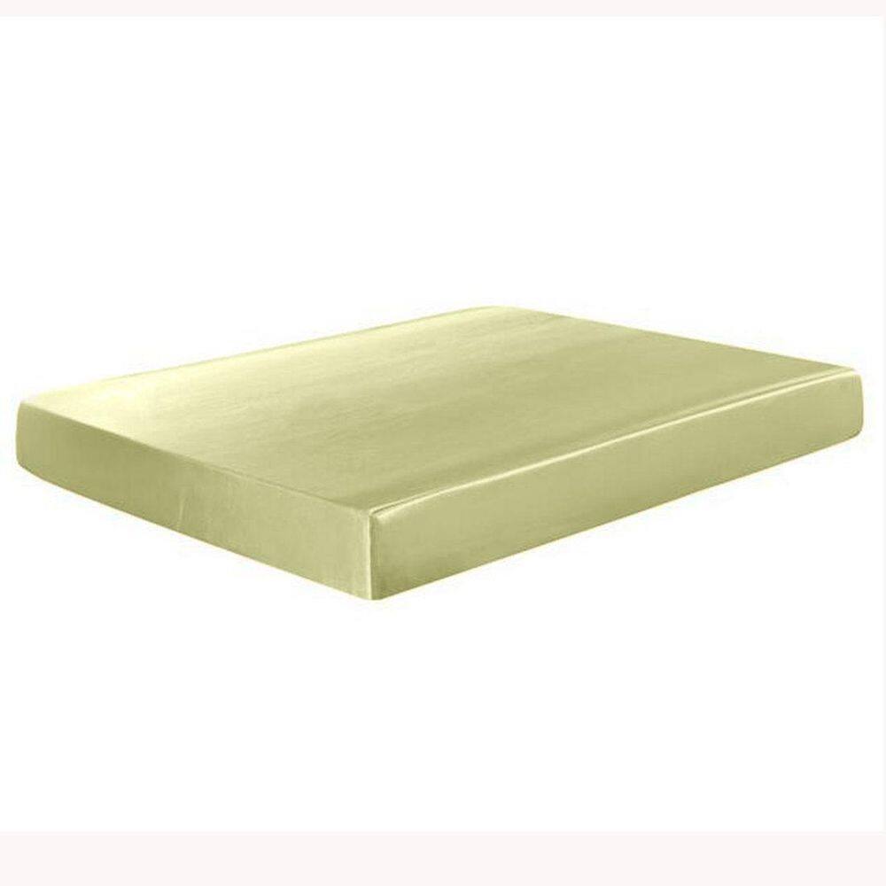 Lençol Avulso Com Elástico Casal Queen Cetim Seda Pérola