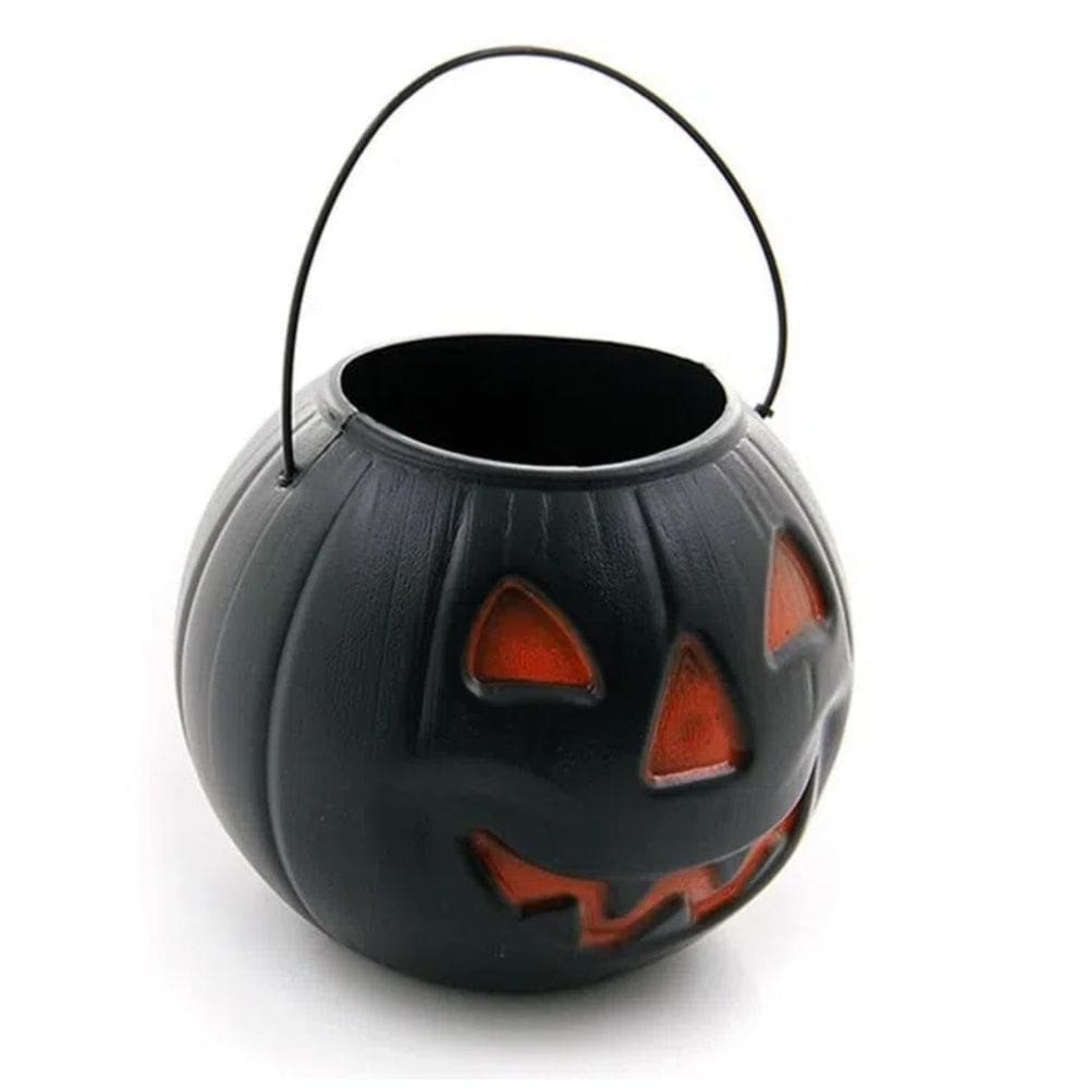 Balde Abóbora Grande Cesto Dia Da Bruxas Decoração Halloween