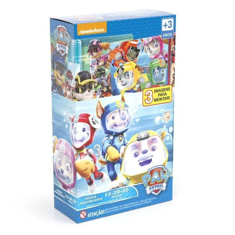Puzzle Progressivo 12, 20, 30 Peças - Grow - Patrulha Canina