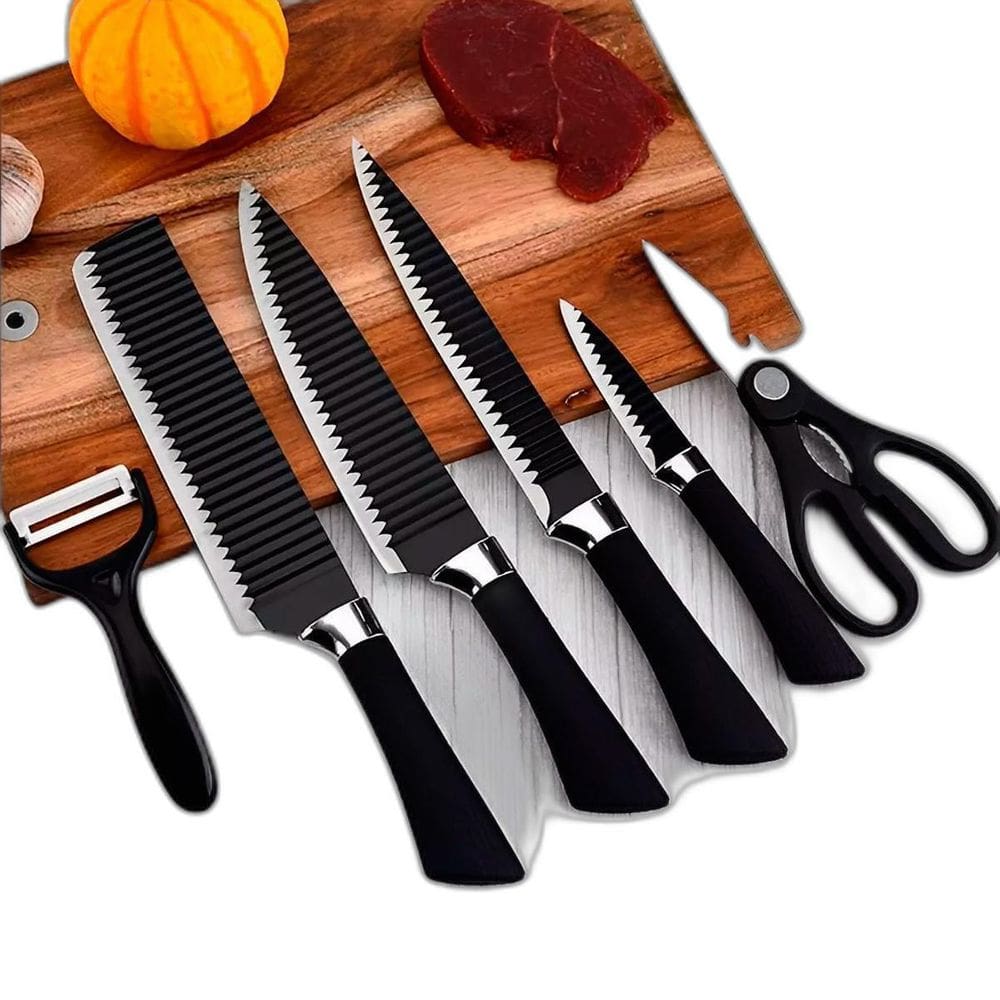 Conjunto Facas Revestimento Antiaderente Aço Inox 6 Peças