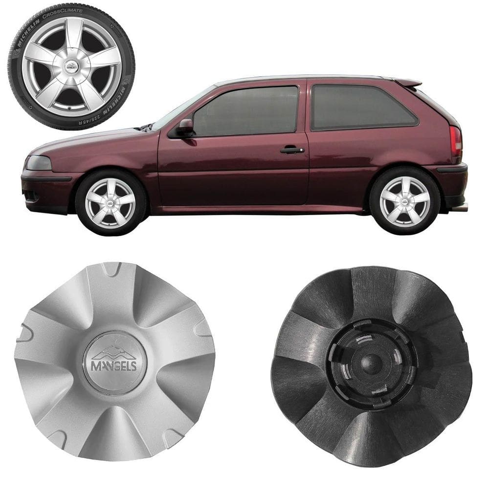 1X Calota Centro Roda Mangels Elite Prata Aro 13 E Aro 14