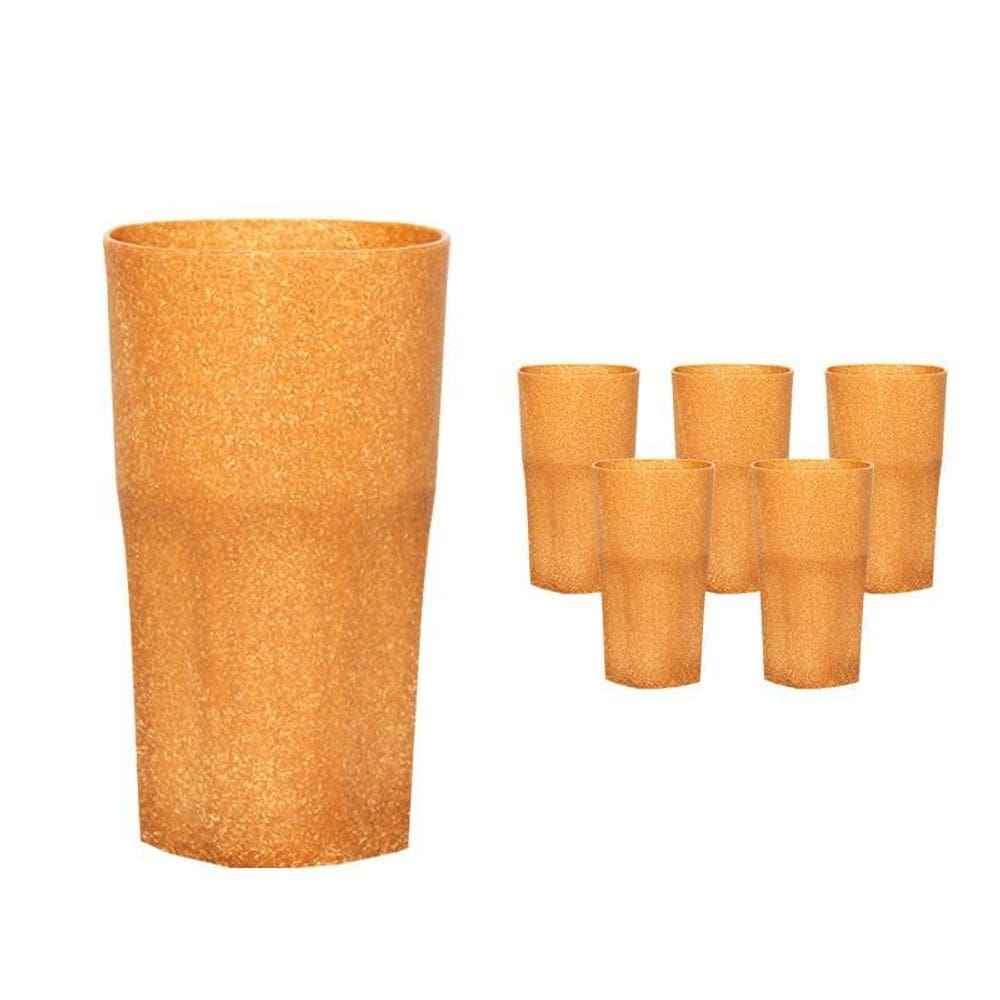 Kit 6 Copos Roma Fibra Madeira Green 360Ml