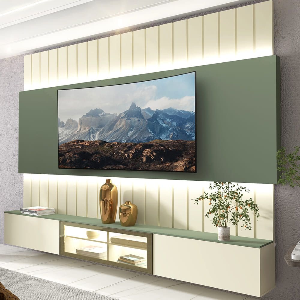 Home Suspenso Para TV Até 75 Soberano Reflecta 230 Led Verde - Gelius Móveis