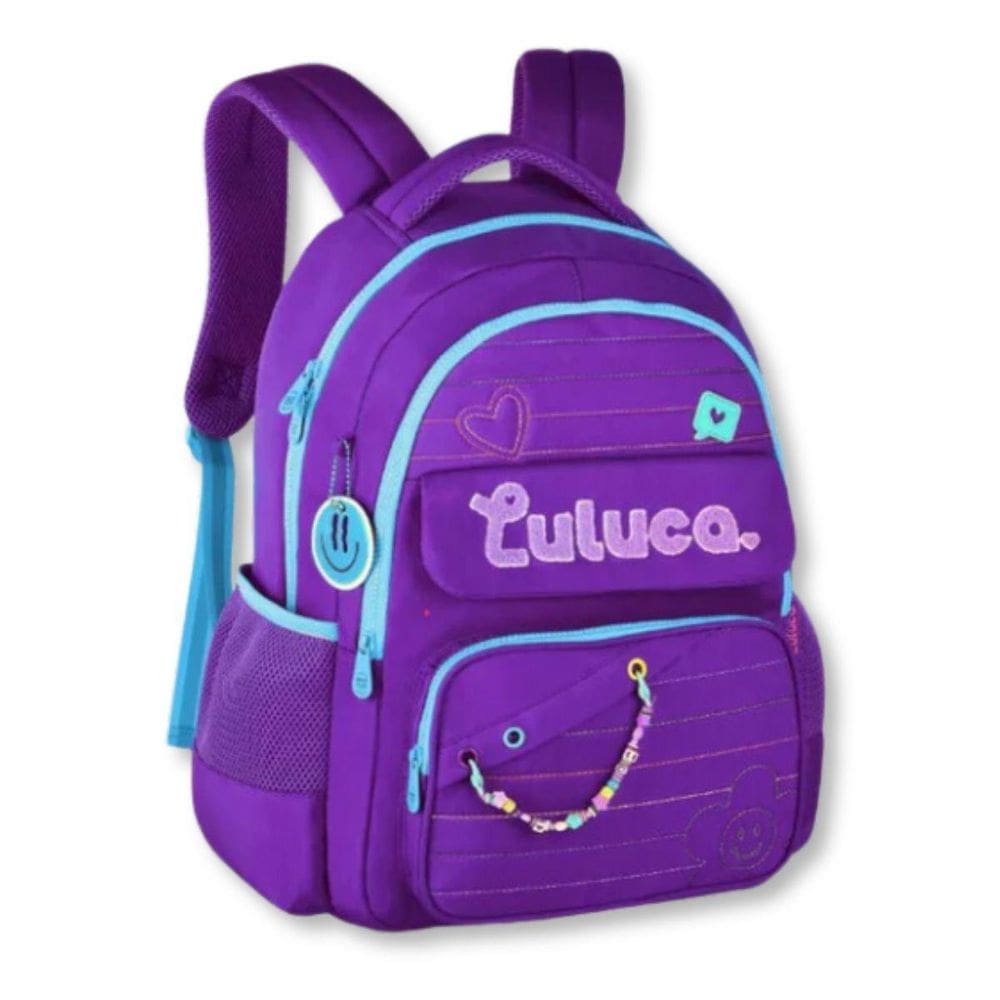 Mochila Luluca Premium Bolsa Escolar Feminina Juvenil - Roxo