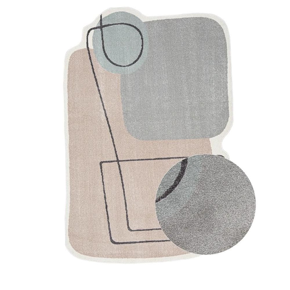 Tapete Orgânico Egípcio para Sala e Quarto Elyon 200 x 250 cm - Rosa c/ Cinza