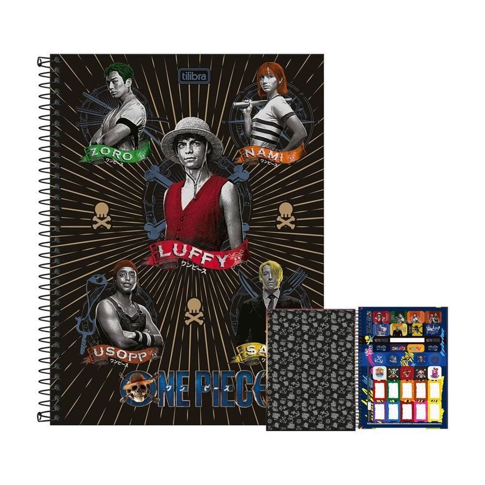 Caderno 1 Matéria 80Fls One Piece Netflix Tripulação Tilibra
