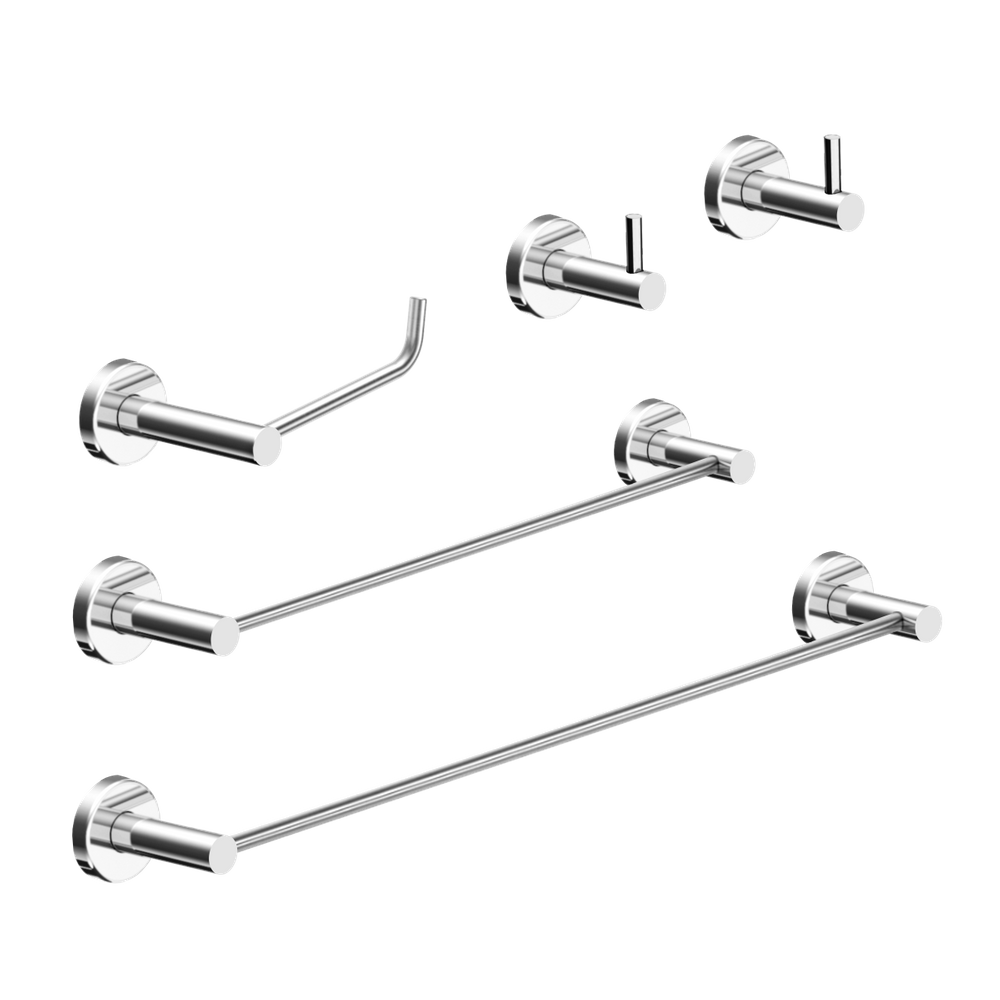 Kit De Acessórios Para Banheiro Alto Brilho 5 Peças Grego Metal 2070at