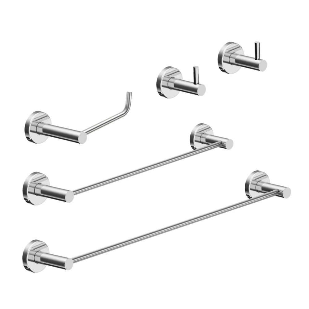 Kit De Acessórios Para Banheiro Escovado 5 Peças Grego Metal 2070at