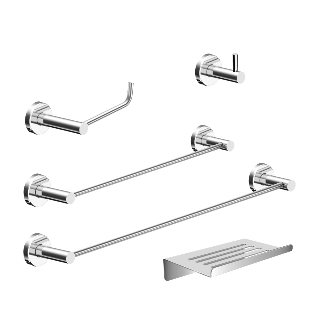 Kit De Acessórios Para Banheiro Alto Brilho 5 Peças 2180at Grego Metal