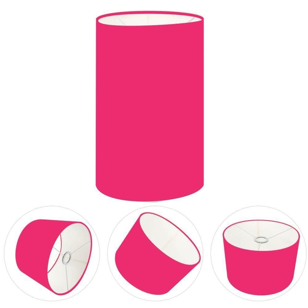 Cúpula Abajur E Luminária Cilíndrica Vivare Cp-7002 ø13x30cm - Bocal Nacional Rosa-pink